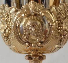 Antique solid silver gilt French Baroque Chalice